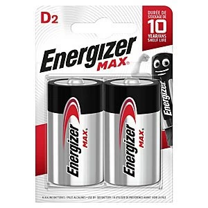 Image of Energizer Max D 1.5V Alkaline Batteries 2 pack