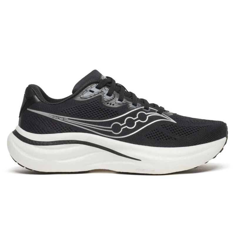 Image of Saucony Saucony Ride 19 Womens Black/silver - Black / 5 / Standard