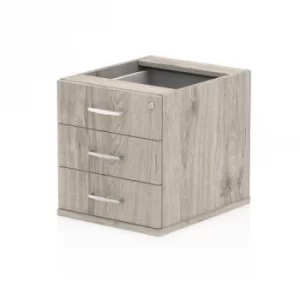 Image of Impulse Fixed Pedestal 3 Drawer Grey Oak