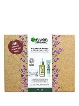 Image of Garnier Garnier Organic Anti-Age Rejuvenating Lavandin Trio For Glowing Skin - Face Oil, Face Cream & Eye Cream For Dry & Sensitive Skin