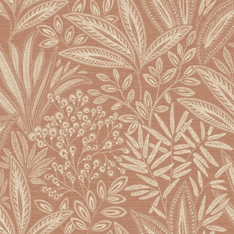 Image of Crown Crown - Sahara Leaf Clay Terracotta Wallpaper Botanical Textured Feature Wall WL-M1783