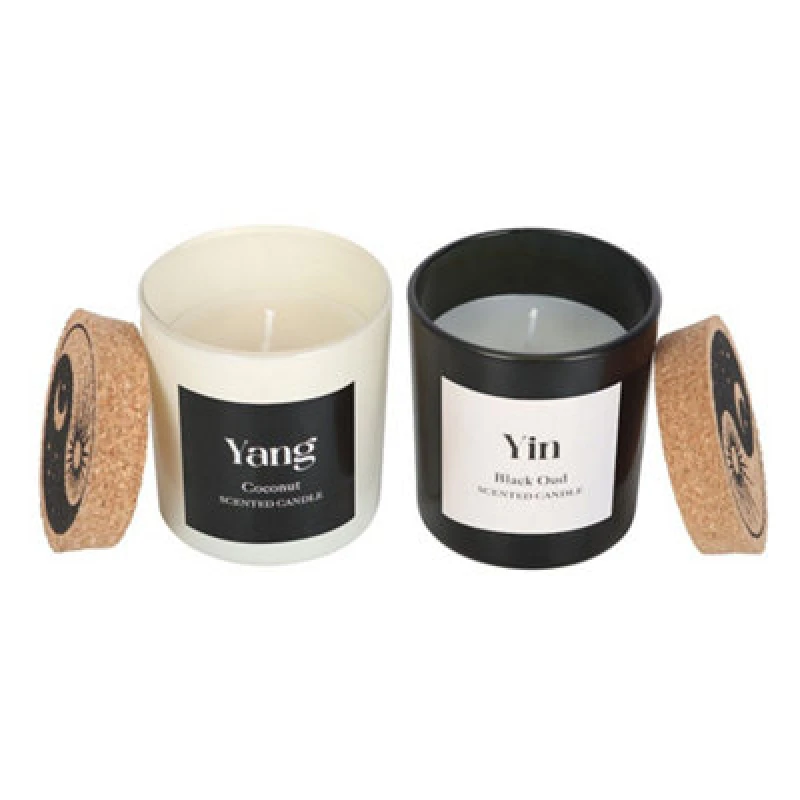 Image of Something Different Something Different Yin Yang Black Oud & Coconut Scented Candle Pack of 2 Black One Size Unisex 5063750774374