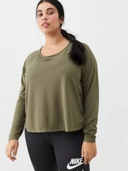 Image of Nike Air Run Ls Top (Curve) - Olive