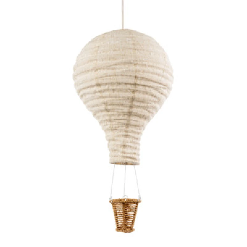Image of Happy Homewares Modern Hot Air Balloon Oatmeal Linen Easy Fit Pendant Lighting Shade