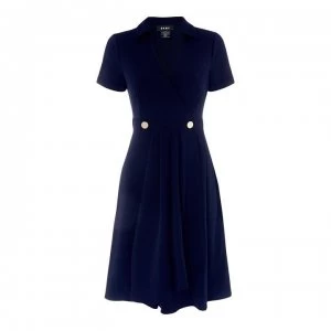 Image of DKNY V Neck Collar Dress - Midnight