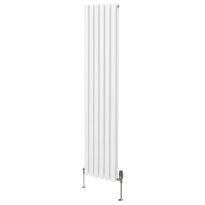 Image of MONSTER-SHOP Oval Column Radiator 1800mm x 360mm & trv Chrome Valves Modern 5055986194460