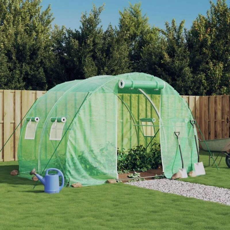 Image of vidaXL Greenhouse with Steel Frame Green 6m 3x2x2 m, Green 364077