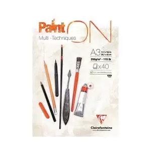 Image of Clairefontaine Paint On Pad 250gsm Paper 40 Sheets A3 Pack of 2 96536C