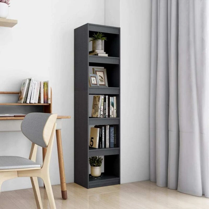 Image of VIDAXL Vidaxl - Book Cabinet/Room Divider Grey 40x30x167.5cm Solid Pinewood 8720286608500