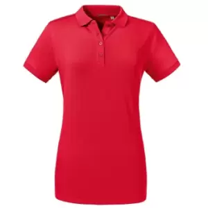 Image of Russell Womens/Ladies Tailored Stretch Polo (L) (Classic Red)