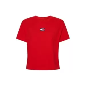 Image of Tommy Jeans Tommy Jeans Centre Badge T Shirt - Red