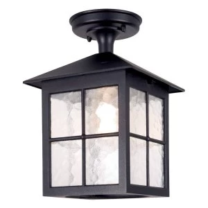 Image of 1 Light Outdoor Ceiling Lantern Black IP43, E27
