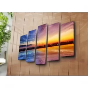 Image of 5PATK-171 Multicolor Decorative Canvas Painting (5 Pieces)