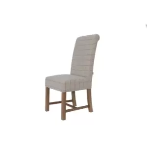 Image of Kettle Interiors Woollen Upholstered Chair Natural Check