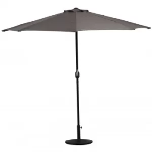 Image of Outsunny Half Round Umbrella Outdoor Balcony Parasol Wall Sun Shade with 5 Ribs Grey, 2.7m