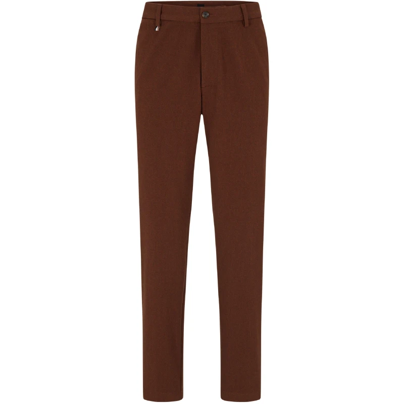 Image of Boss Mens Kane Slim Fit Trousers Medium Brown male 30W R