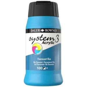 Image of Daler Rowney System 3 Acrylic Paint Fluorescent Blue (500ml)