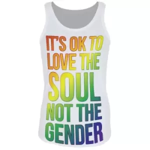 Image of Grindstore Womens/Ladies Love The Soul Not The Gender Vest Top (S) (White/Multicoloured)