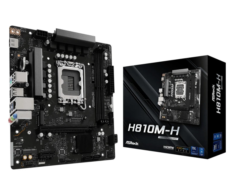Image of ASRock Asrock H810M-H Intel H810 LGA 1851 (Socket V1) micro ATX 90-MXBSZ0-A0UAYZ