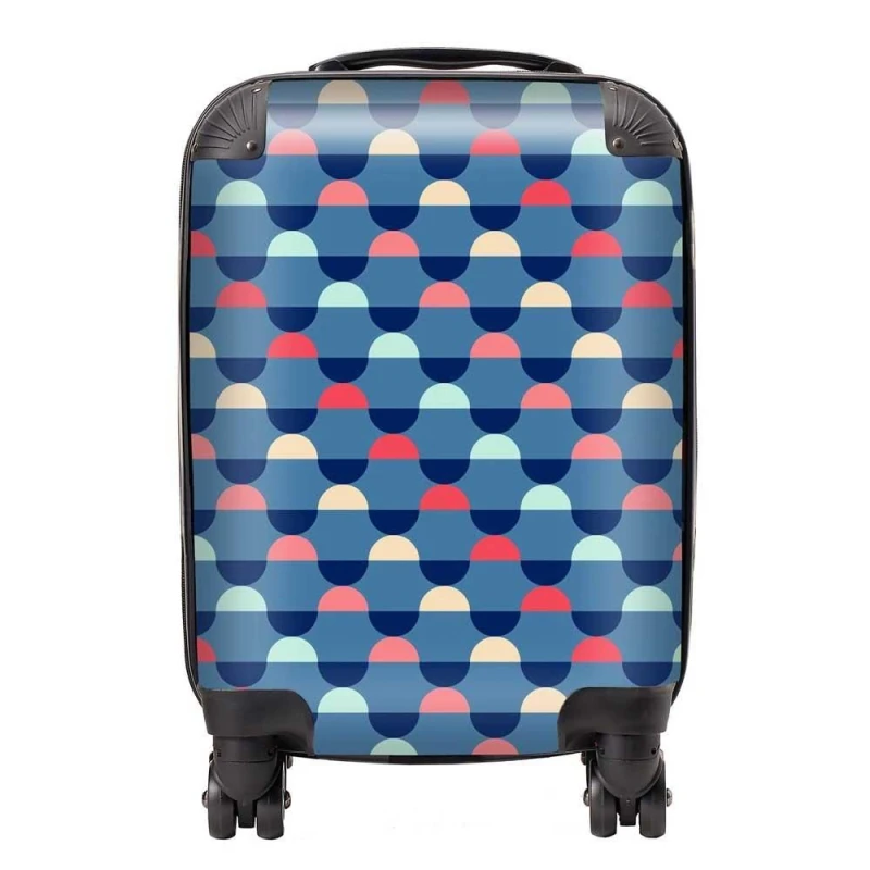 Image of Warren Reed - Designer Geometric Pattern Suitcase in Blue Size: Large Blue Unisex Large