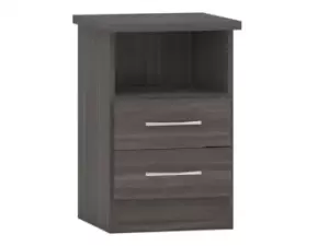 Image of Seconique Nevada Black 2 Drawer Bedside Table