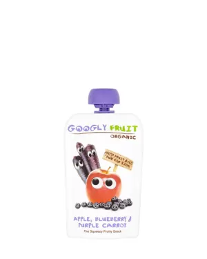 Image of Googly Fruit Apple Bluberry and Purple Carrot Squeezy
