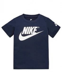 Image of Nike Sportswear Younger Boys Futura T-Shirt - Navy, Size 4-5 Years