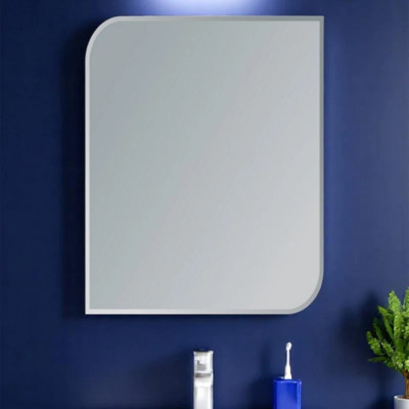Image of Showerdrape Islington Rectangular Wall Mounted Frameless Bevelled Edge Bathroom Mirror 60 x 45cm Silver
