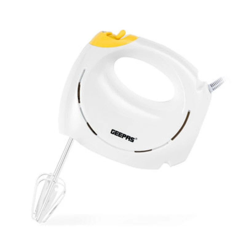 Image of Geepas 150W Electric Hand Held Mixer Electric Whisk 7 Speed Turbo & Eject Button White