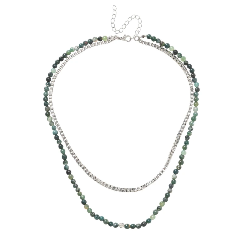 Image of Fabric Bead Mixed Necklace - Brown Brown One Size