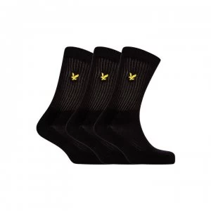 Image of Lyle and Scott Hamilton 3 Pack Sports Socks - Black
