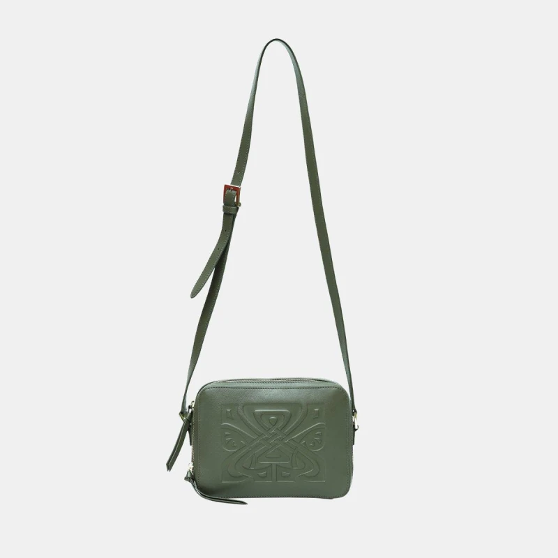 Image of Biba Leather Rachel Cross Body Bag Khaki female One Size