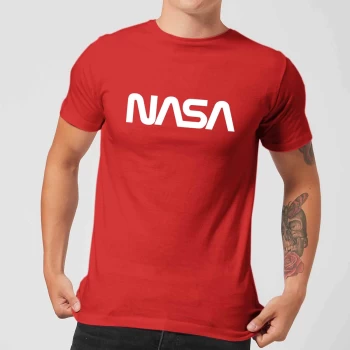 Image of NASA Worm White Logotype T-Shirt - Red - XS