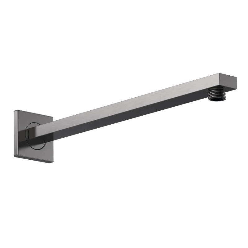 Image of Balterley Rectangular Wall Mount Shower Arm Brushed Pewter 360mm Silver