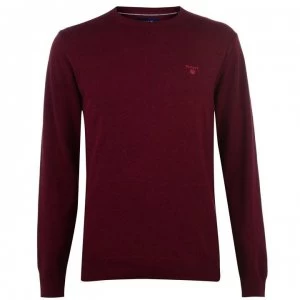 Image of Gant Cotton Crew Neck Jumper - Burg 685