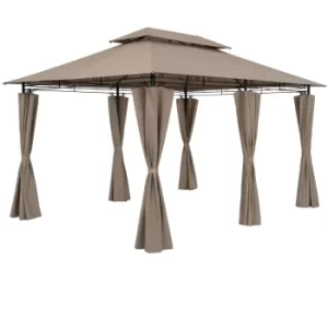 Image of Metal Gazebo Topas Taupe 3x4m with Side Panels