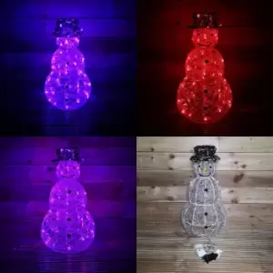 Image of Samuel Alexander - 60cm Indoor Outdoor Acrylic Snowman Christmas Decoration with Colour Changing led