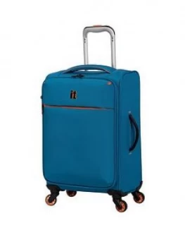Image of IT Luggage Glint Cabin Teal With Orange Trim Suitcase