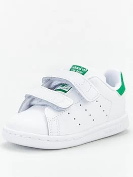 Image of adidas Originals STAN SMITH CF Infant Trainer, White/Green, Size 8