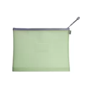 Image of Snokpake EVA Mesh High Capacity Zippa Bag Foolscap Pastel Green (Pack of 3) 15905