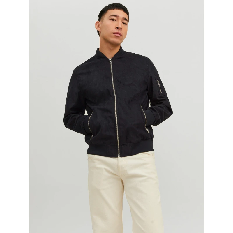 Image of Jack and Jones Faux Suede Bomber - Black XS