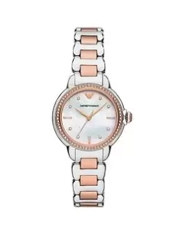 Image of Emporio Armani Rose Gold And Silver Stainless Steel Watch