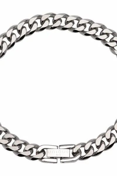 Image of Unique And Co Mens Unique & Co Silver Tone Chain Bracelet - One Size