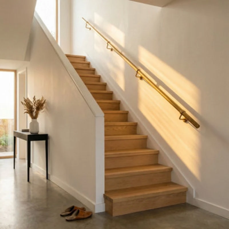 Image of Forgeworks Premium Antique Brass 3.6M Indoor Stair Handrail Kit. Easy Install All In One Box With Brackets & Endcaps 5Yr Guarantee