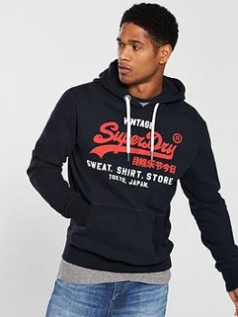 Image of Superdry Sweat Shirt Shop Duo Hoodie - Elcipse Navy, Eclipse Navy, Size XS, Men