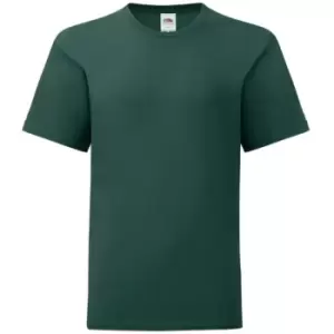 Image of Fruit Of The Loom Childrens/Kids Iconic T-Shirt (3-4 Years) (Forest Green)