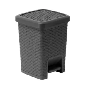Image of Addis Rattan Effect Pedal Bin, Grey