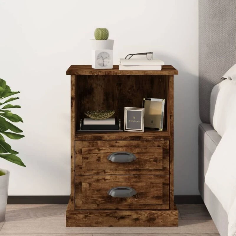 Image of VIDAXL Bedside Cabinet Smoked Oak 43x36x60cm Vidaxl 8720845792282