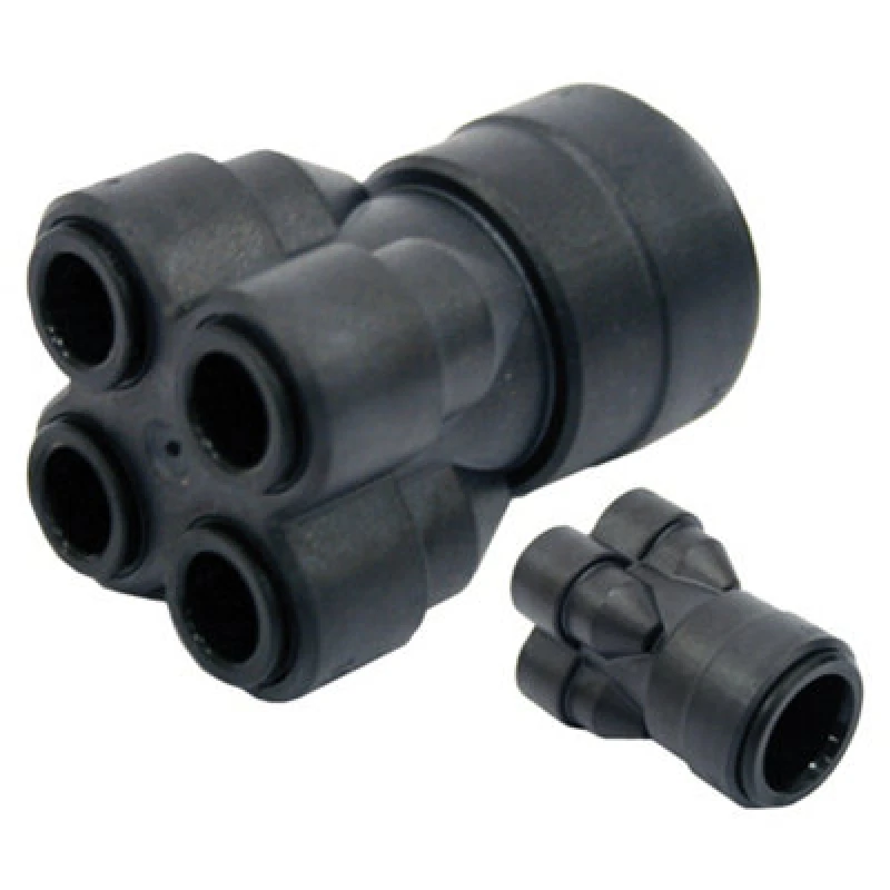 Image of John Guest 4 Way Manifold 22 X 10mm (Pack of 5) Black