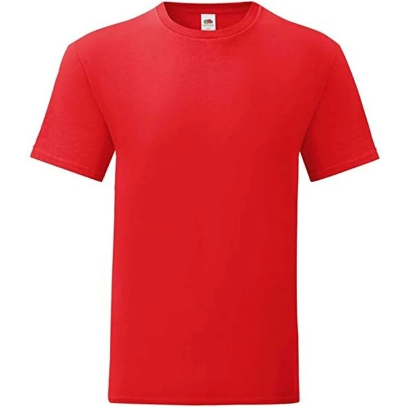 Image of Fruit Of The Loom Fruit of the Loom Men Iconic 150 T-Shirt in Red Size: Small Red S Male 5063425299195